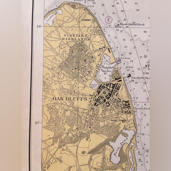 Vintage coastal map of Martha's Vineyard - Picture 4 of 6
